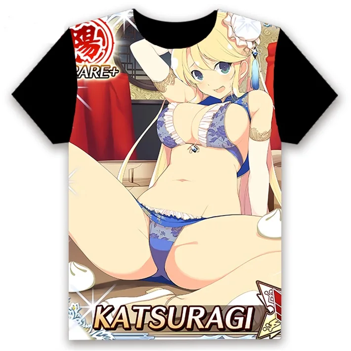 5 Модная футболка аниме Senran Kagura Shinovi Versus Kayano Ai, косплей, короткий рукав, унисекс, повседневная черная футболка, летняя забавная футболка - Цвет: 5