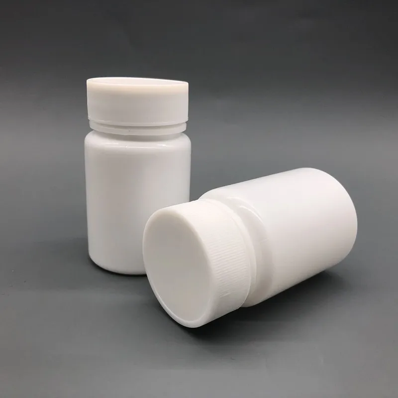 100 + 2 шт./лот 60 мл г 60cc HDPE белые Пустые Фармацевтические пластиковые бутылки для