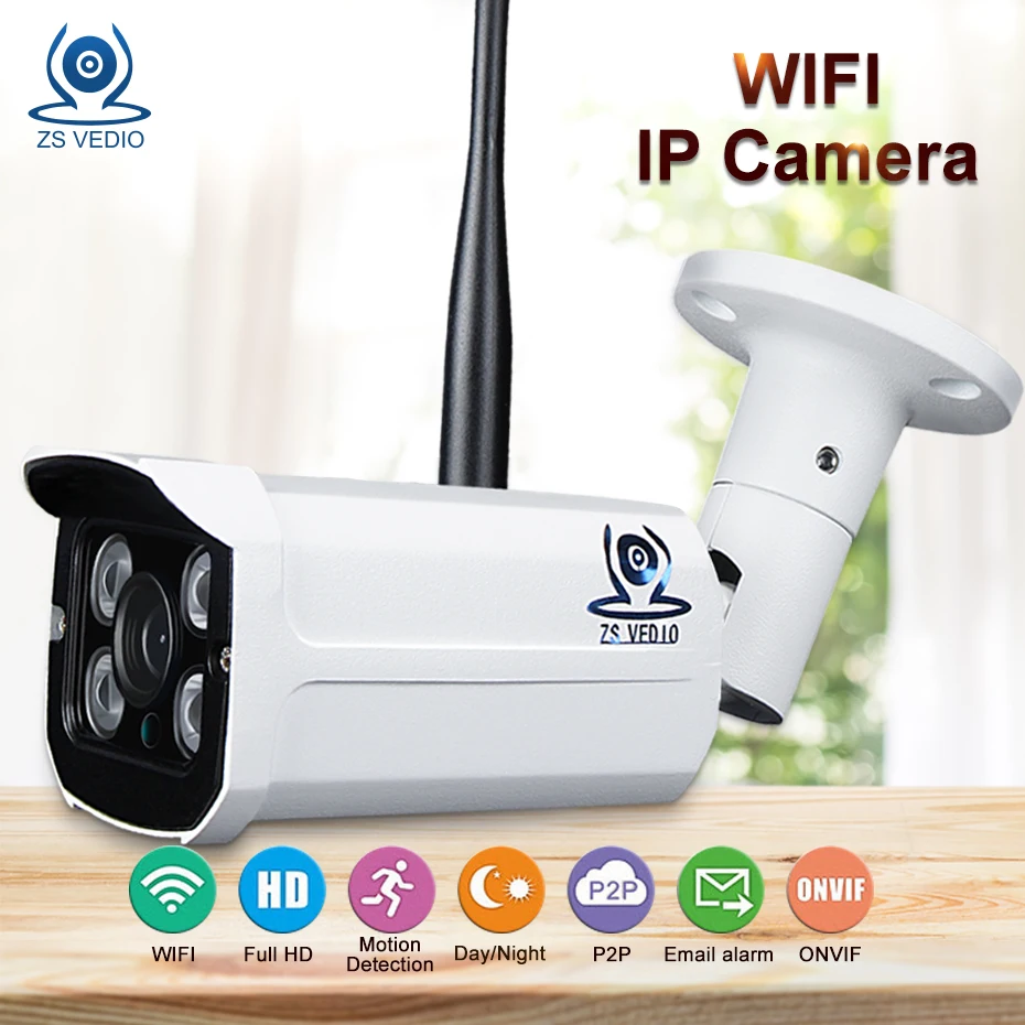 ZSVEDIO CCTV монитор IP камера Wi Fi Wifi наружная система сигнализации Водонепроницаемый
