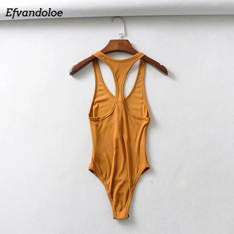 Efvandoloe, одноцветные трикотажные боди, летние сексуальные боди с открытой спиной, бодикон,, женские боди, Комбинезоны для женщин