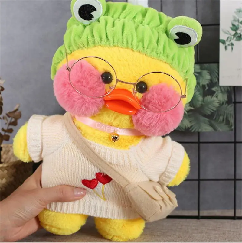Кофе 30 см Kawaii LaLafanfan кафе утка плюшевая игрушка мультяшная Милая Утка Мягкая кукла животные куклы детские игрушки подарок на день рождения для детей - Цвет: Кофе
