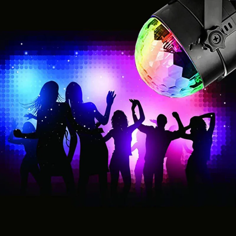LED дискотека свет шар звук Вечеринка огни караоке диско 3 Вт Dj Портативный 7 цветов