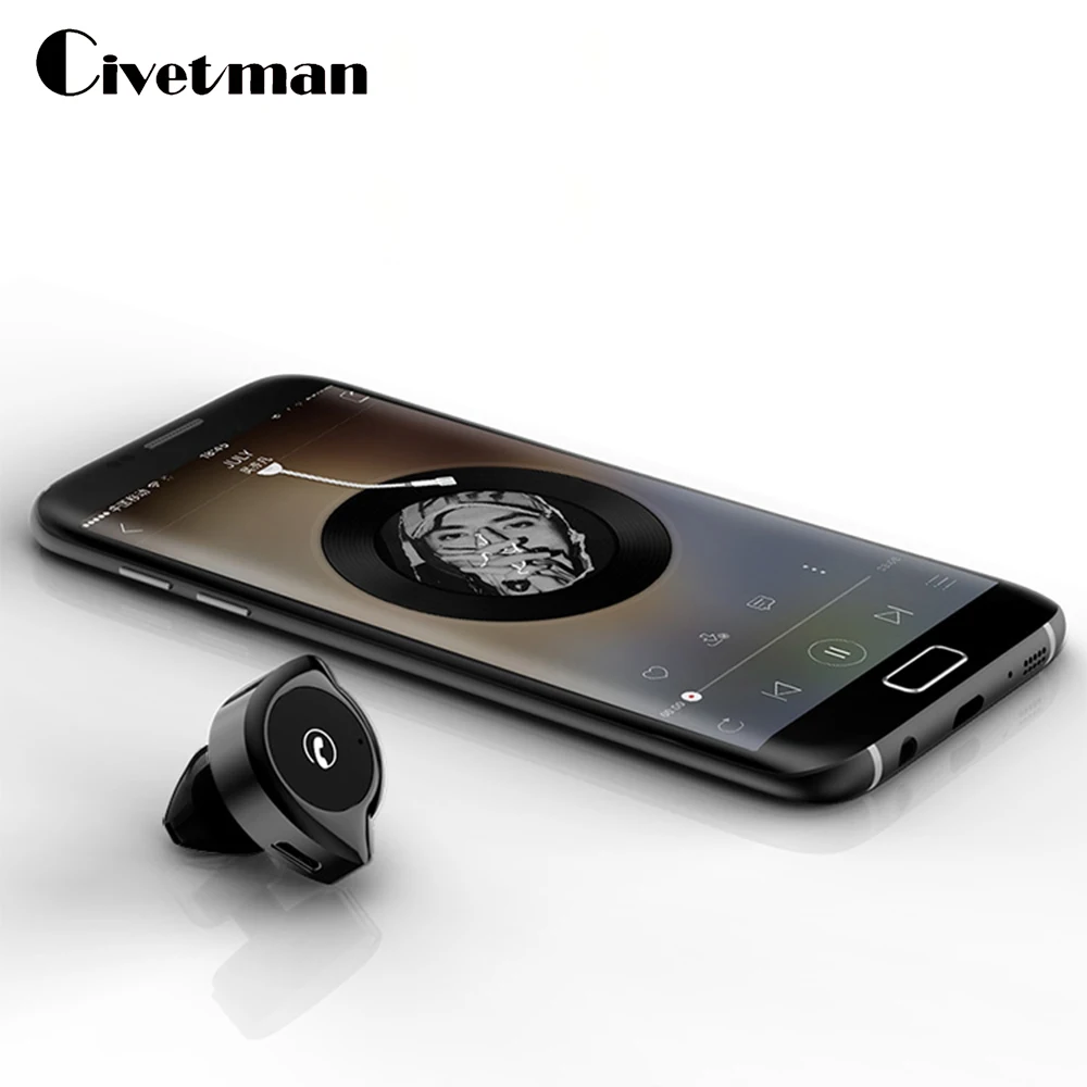 Мини беспроводные наушники в ухо Bluetooth гарнитура Handfree Siri Голосовое управление