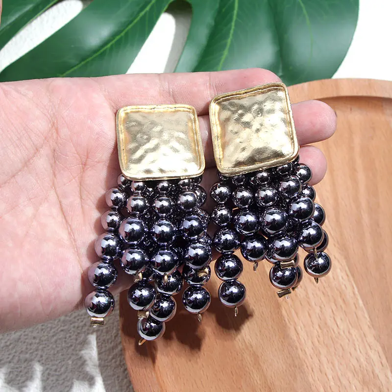 Женские длинные серьги-подвески JJFOUCS квадратные серьги ручной работы деревянная