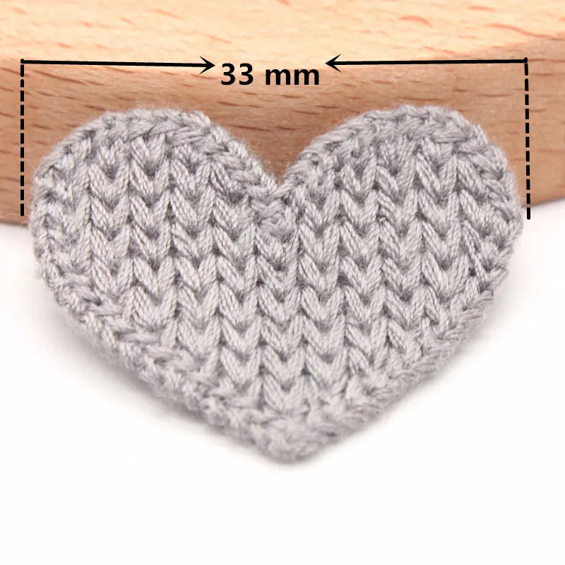 20 шт./лот 33 мм Хлопок Вязание сердце для дома шляпа украшения одежды Скрапбукинг