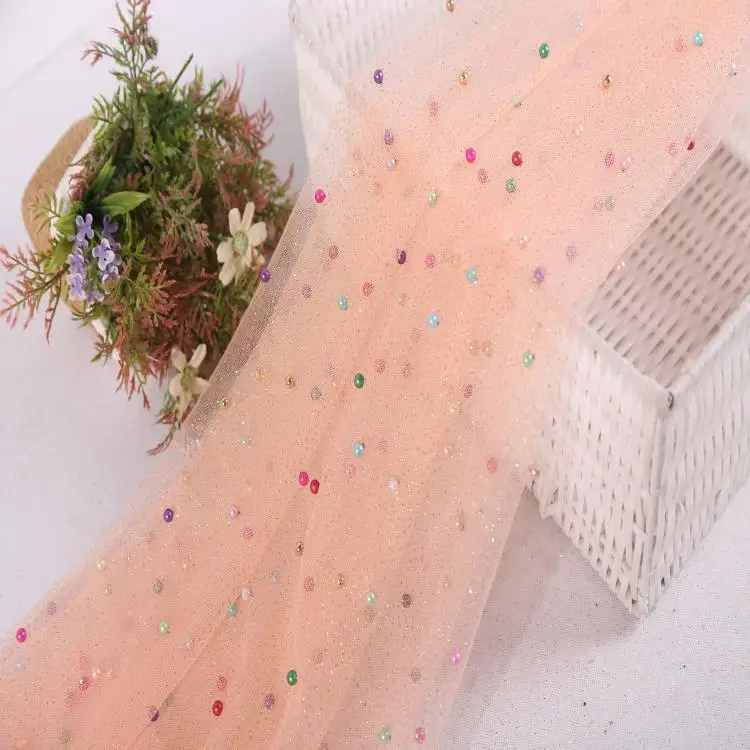 Шестиугольная сетка ткань Порошковые бусины юбка детская одежда fabric-110gsm | Дом и