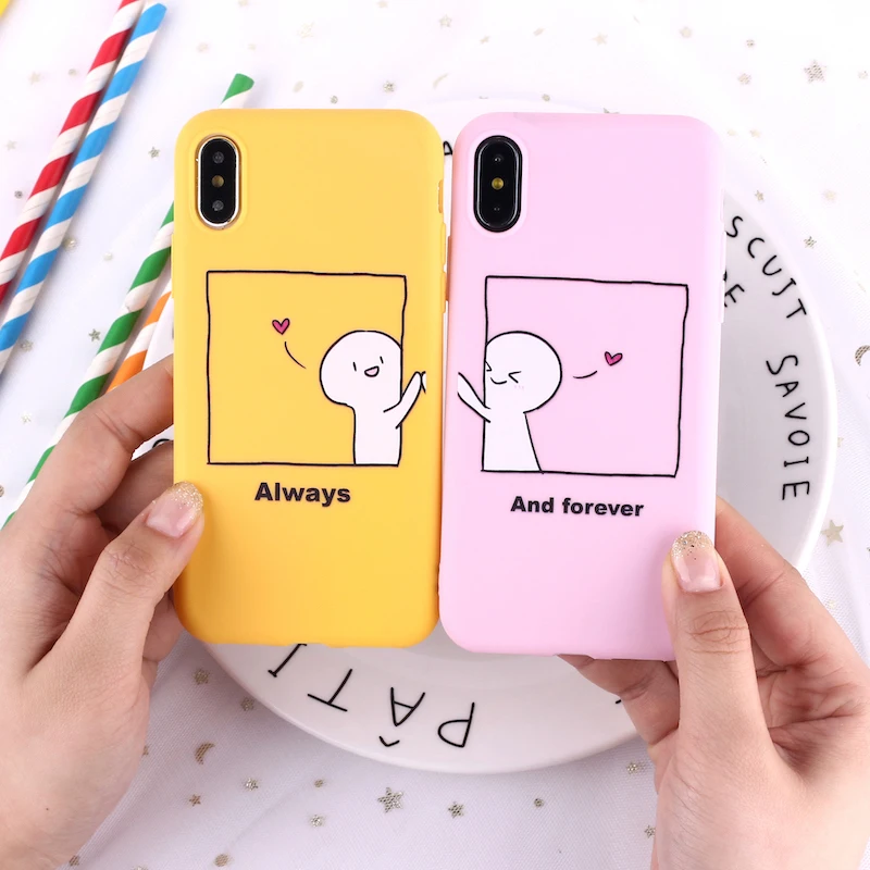 

Cartoon Couples Puppy Heart Cute Soft Silicone Matte Case Fundas Coque Cover For iPhone 12 11 Pro 6 6S 8 8Plus X XS Max 7 7Plus