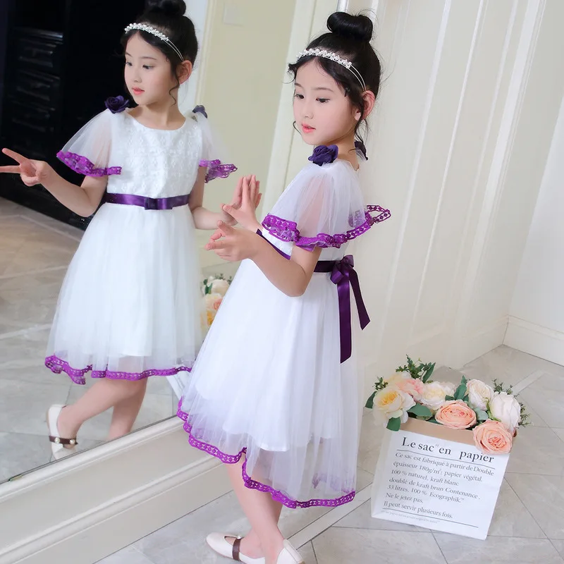 

Новинка лета 2019, детское платье принцессы в западном стиле с объемным цветком для девочек, удобная Милая одежда для малышей, детская одежда