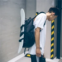 2019 new oxford fabric double rocker bags skateboard backpack lovers bags black students bags skateboard bags free shipping