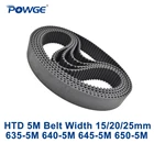 Ремень ГРМ POWGE HTD 5 м C = 635640645650, ширина 152025 мм зубья 127 128 129 130 HTD5M, синхронный ремень 635-5 м 640-5 м 650-5 м
