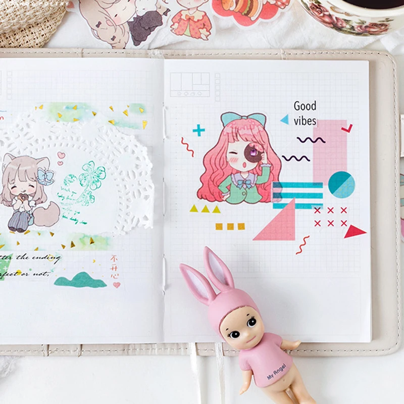 AAGU 40 шт./упак. Kawaii аниме девушка декоративные стикеры DIY планировщик дневник в