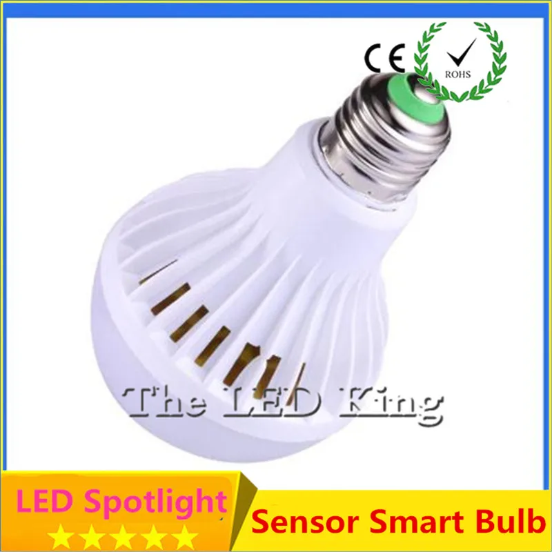 Светодиодный датчик движения PIR Сенсор лампа 3 Вт 5 светодиодный лампы E27 7 9 12 15