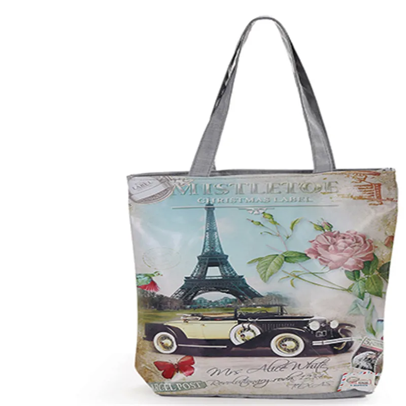 Женская Парусиновая Сумка тоут в европейском стиле с модным принтом 2020|canvas beach