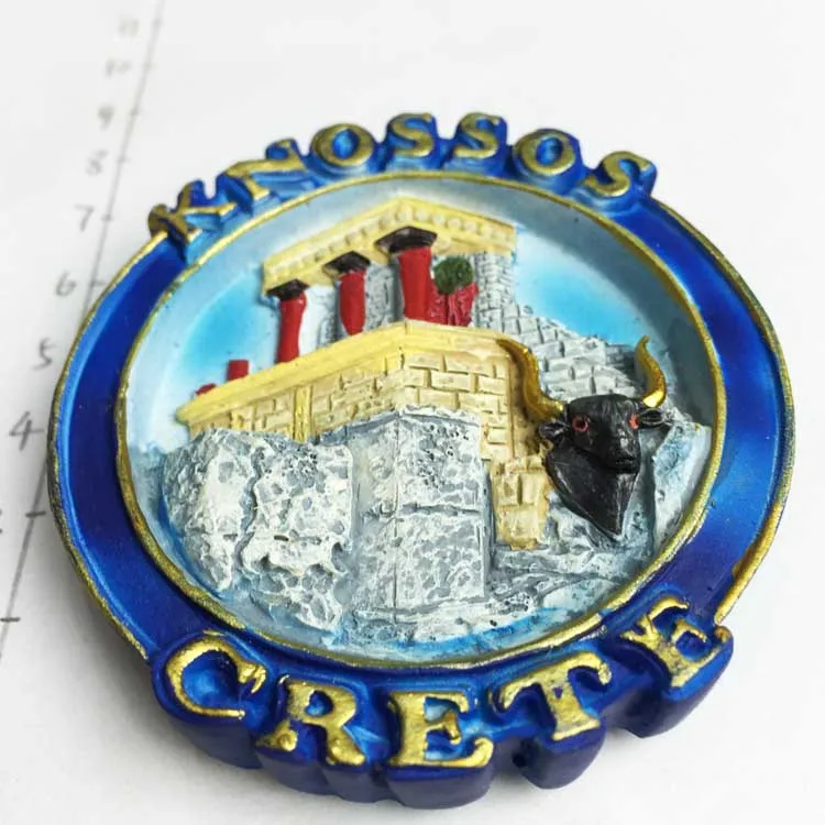 Cretan старинное место бык росписи наклейки на холодильник знаменитый пейзаж