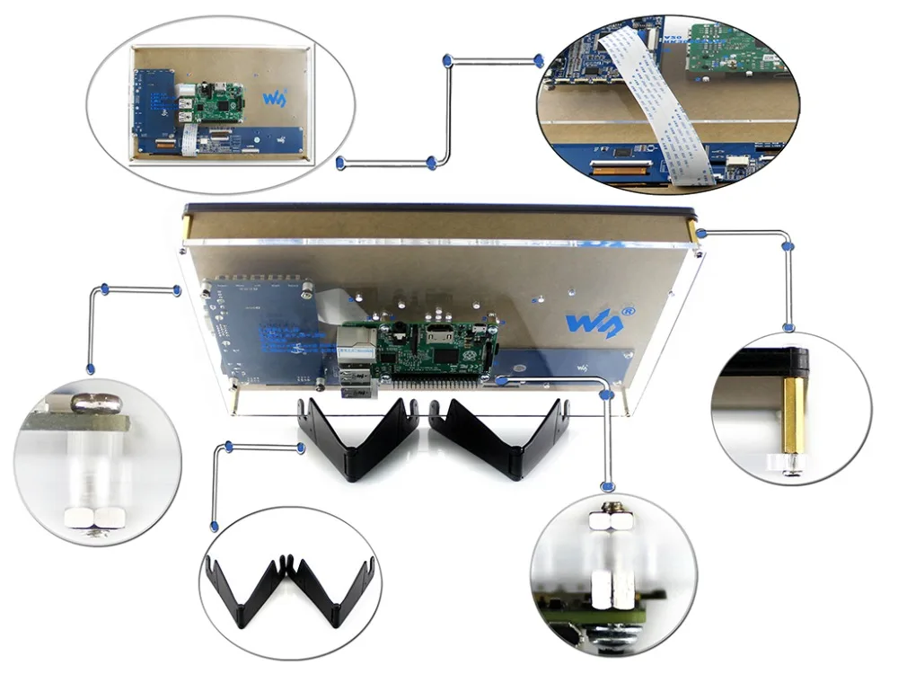 10 1 дюймовый емкостный сенсорный ЖК экран Waveshare 1024x600 для Raspberry Pi Jetson Nano HDMI дисплей с