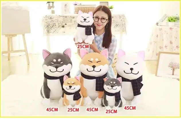 Креативная игрушка из мультфильма Шиба ину плюшевая прекрасный шарф собака