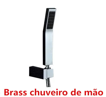 Хромовый квадратный латунный ручной душ + шланг для душа держатель из АБС ручного