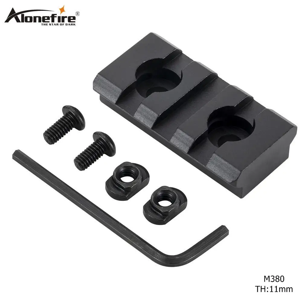 AloneFire M380 3 слота Алюминий сплав планка Вивера для перекладина для прицела база Охота Инструмент Черный рельс