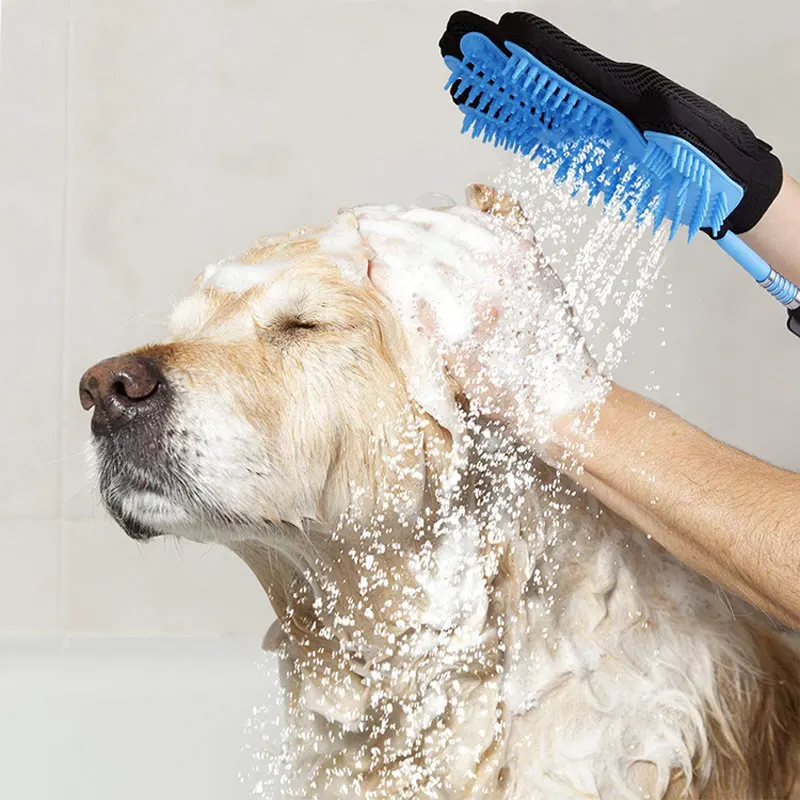 

Pet Bathing Shower Glove Tool Dog Sprayer and Bath Massage Pet Grooming brush for dogs cat
