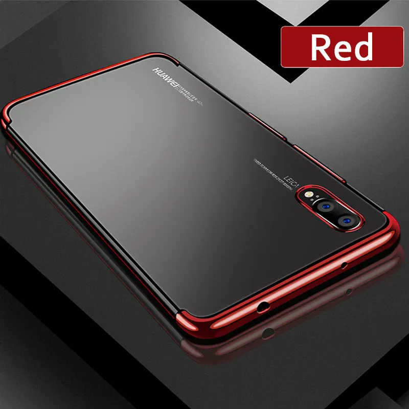 Для huawei mate 30 P20 P30 Pro Lite Nova 5 Pro 5i защитный чехол прозрачный покрытие Мягкий ТПУ чехол Honor 20 9X Pro 7C 7A 8X 8C - Цвет: Красный
