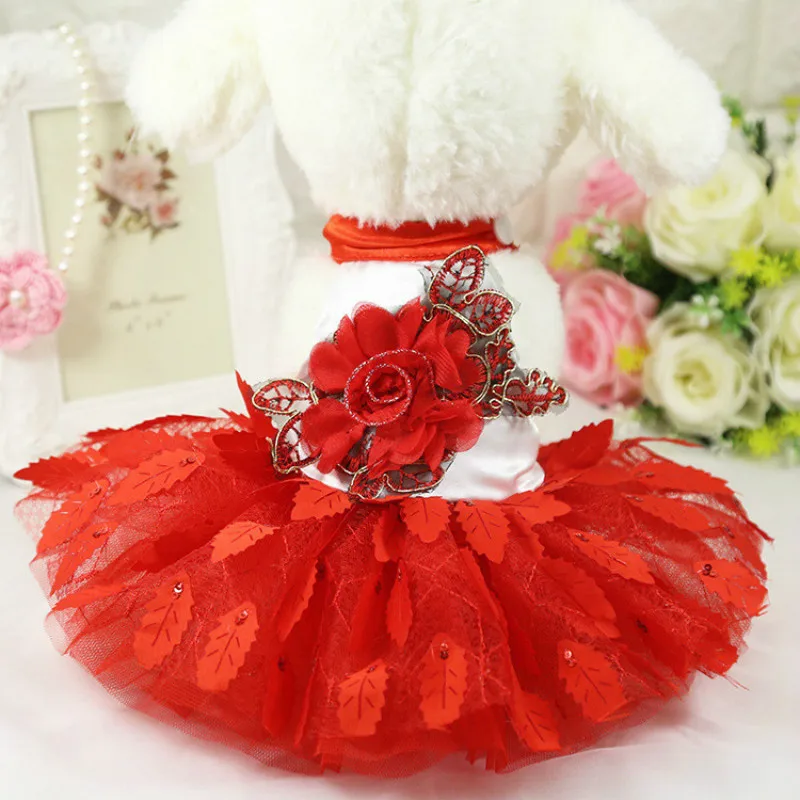 Платье-пачка с цветочным рисунком для щенков Vestidos свадебное платье в стиле