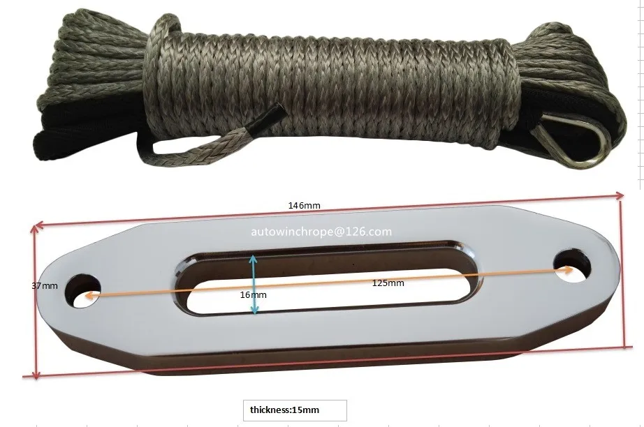 

Free Shipping Grey 5mm*15m Synthetic Rope add 4000lbs Silver Hawse Failead,Tow Ropes Car,ATV Winch Cable,Boat Winch Rope