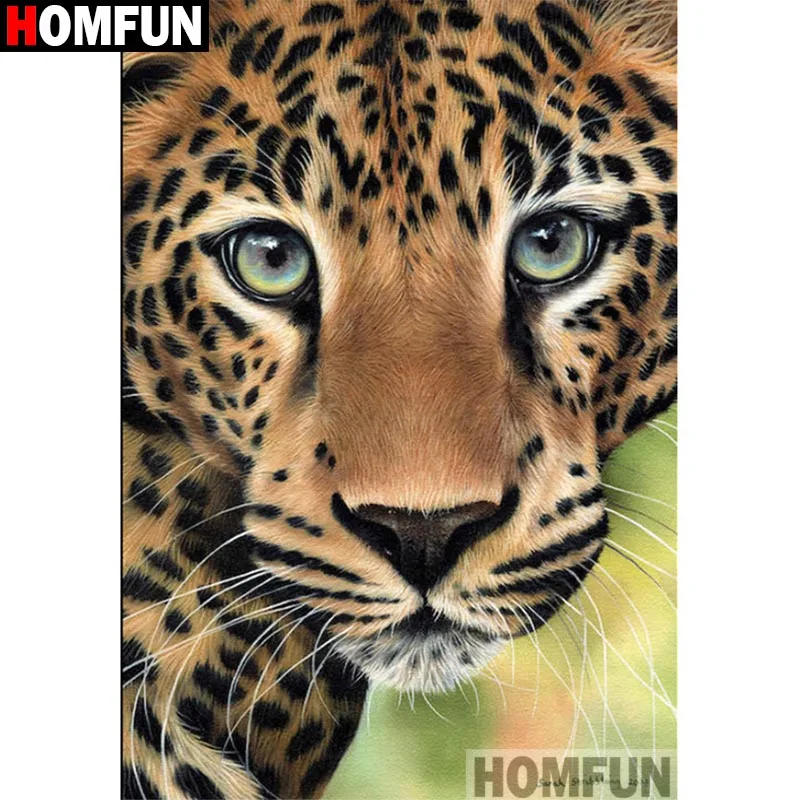 Алмазная живопись HOMFUN A16774 картина животное леопард с полными