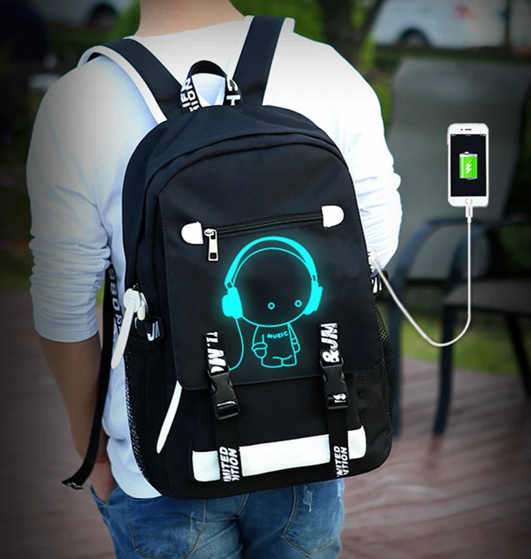 Школьный рюкзак для студентов, 3D светящаяся анимация, USB зарядка, школьная сумка для мальчика-подростка, Противоугонный Детский рюкзак, школьные сумки