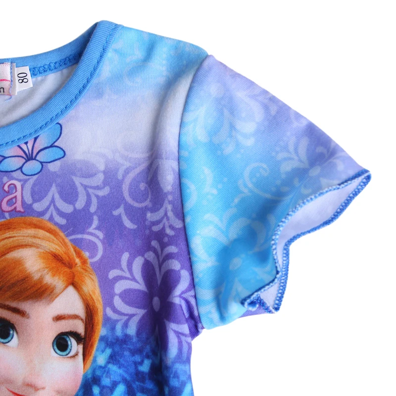 2017 летние милые футболки для девочек детские принцессы Эльзы и Анны
