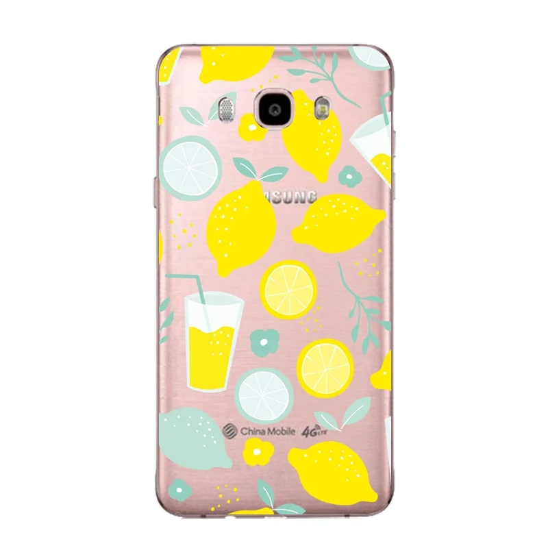 Lemon Soft Clear TPU Phone Case For Samsung J3 J5 J7 S6 S7 S8 note8 A3 A5 C7 J2prime Icecream Printed Cute Cover Free Shipping | Мобильные