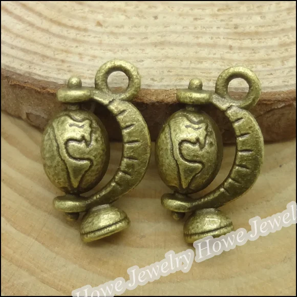 

35 pcs Vintage Charms Globe Pendant Antique bronze Fit Bracelets Necklace DIY Metal Jewelry Making