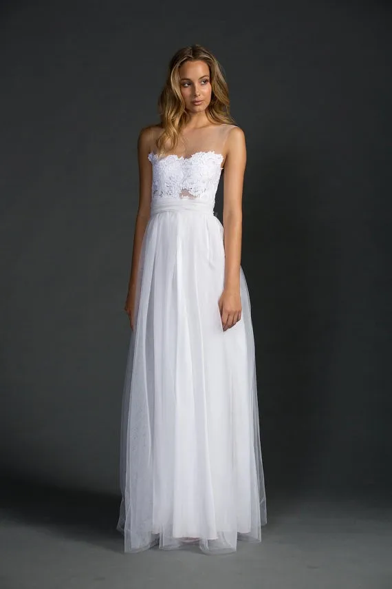 Новинка 2017 хит продаж на заказ Белый Кружевной Тюль Свадебные платья Vestido de Noiva Robe