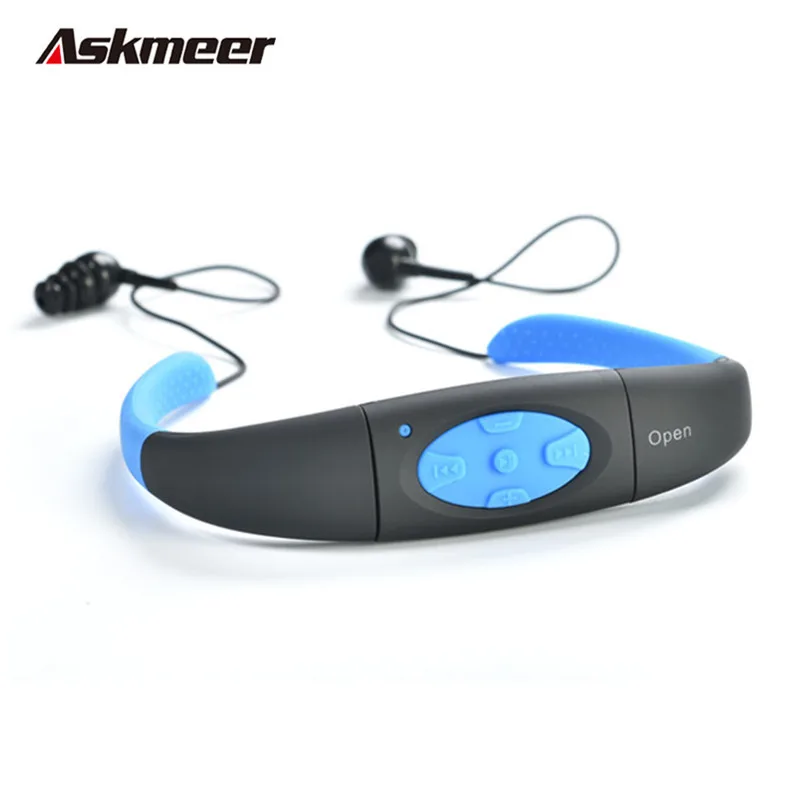 Новинка спортивная водонепроницаемая стерео гарнитура Askmeer 3 M 4 Гб mp3 плеер с FM
