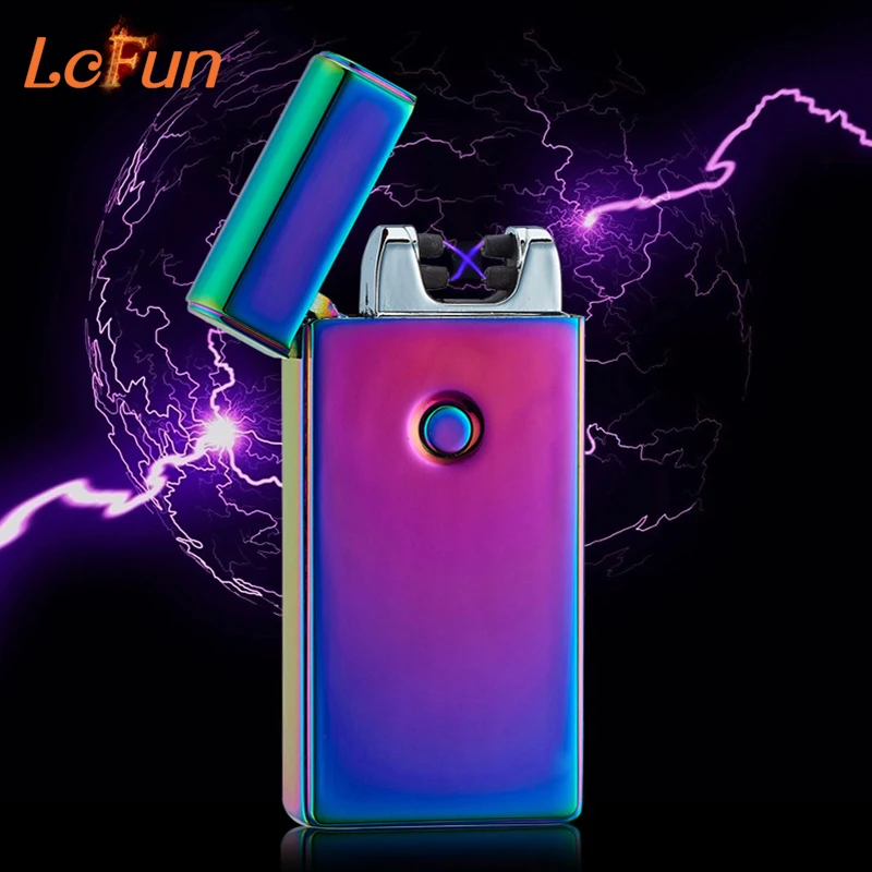 Двойной импульс дуги крест USB Перезаряжаемые прикуривателя ветрозащитный