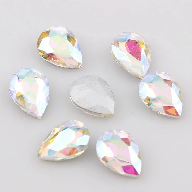 Waterdrop Point back Crystal Clear AB Fancy Stone Glass Rhinestone For DIY Wedding Dress Jewelry Making | Дом и сад