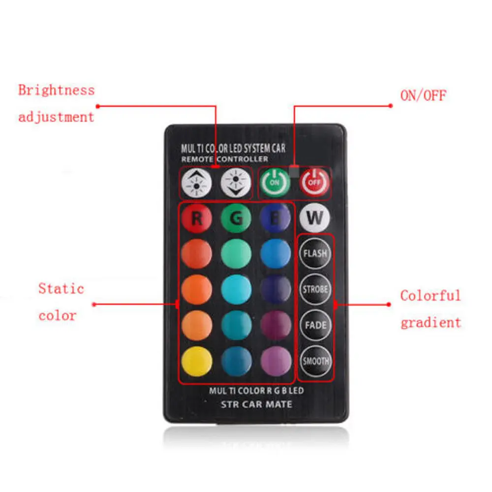 2 шт. LED T10 пульт дистанционного управления W5W 501 RGB Изменение цвета автомобиля
