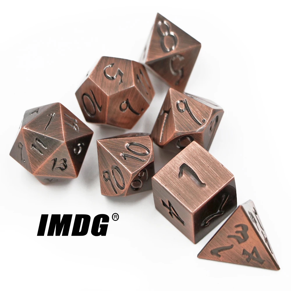 IMDG 7 шт./компл. креативные RPG игровые кубики многогранные металлические DND большой