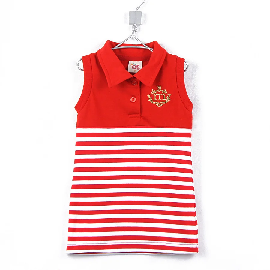 

Fashionable Style Girls Straight Dress Striped Sleeveless Dress Casual Dress 0487