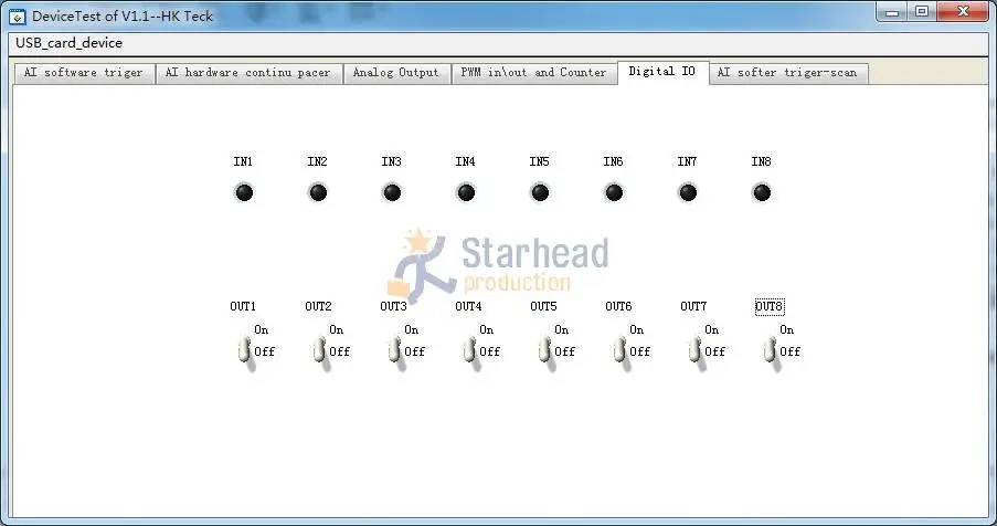 USB DAQ модуль сбора данных 16AD 2AO 8DI 8DO PWM Counter 100Ksps LabVIEW delphi VB.net VC6.0 примеры Matlab Labwindows|screw