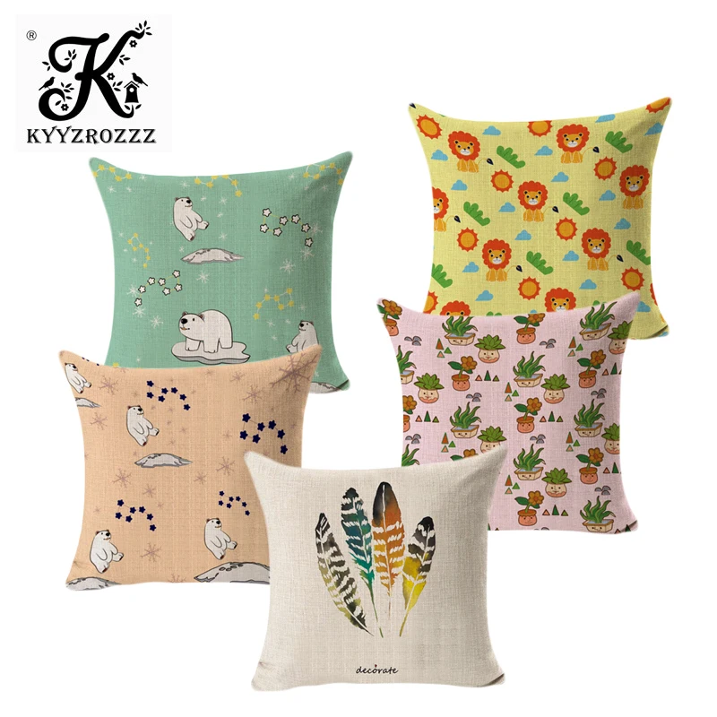 Мультфильм декоративные накидки на подушки плотная ткань хлопок/лен украшения