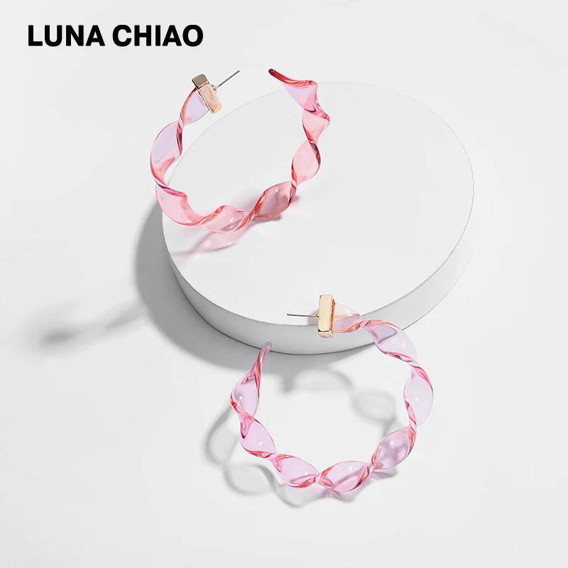 LUNA CHIAO модные ювелирные изделия витые Прозрачные Акриловые Lucite смолы большие