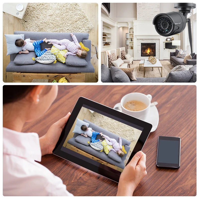 Techage 4CH 720P Беспроводная система охранной камеры Wifi CCTV P2P открытый видео NVR набор 1MP
