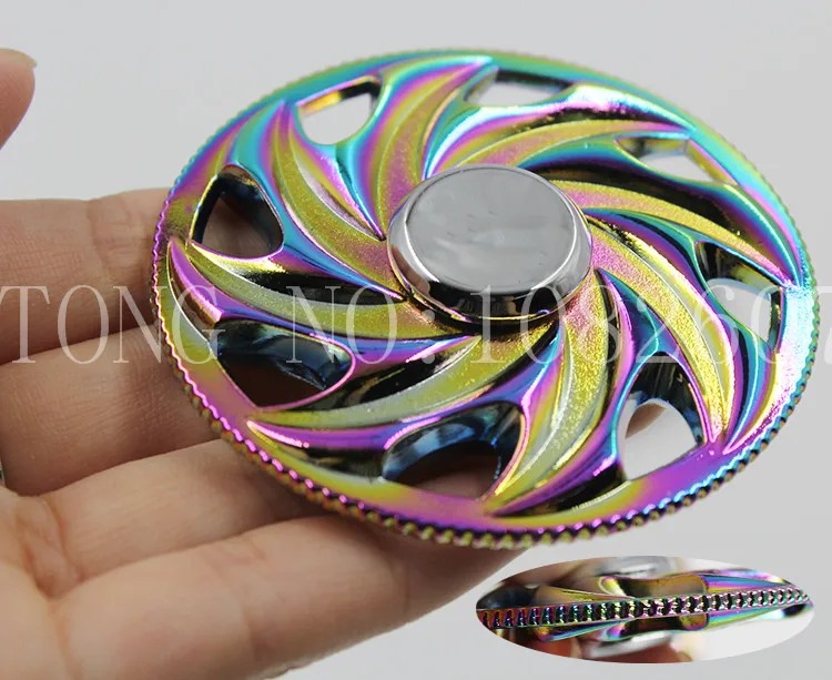 Радужные Спиннеры металлические три спиннера EDC ручной Спиннер для пальцев