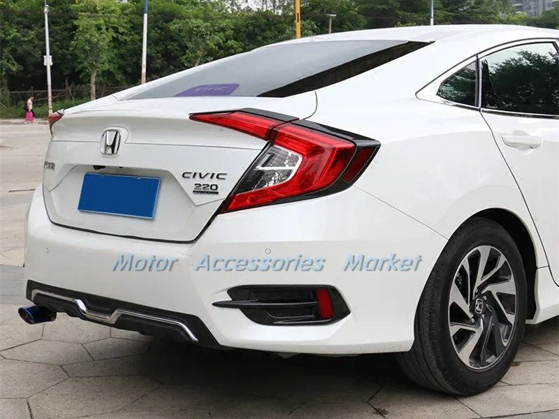 Новый спортивный стиль углеродное волокно задсветильник Накладка для Honda Civic