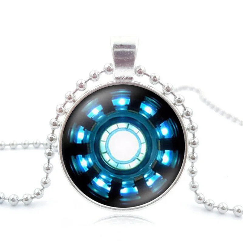 Железный человек дуговой реактор ожерелья и кулоны искусство Стекло Круглый