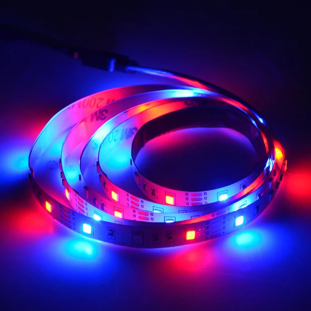 Светодиодный ленточный светильник EeeToo RGB USB 5 В 50 см 1 м 2 3 4 излучающий диод для