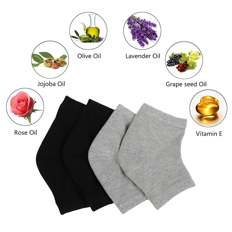 Новые 2 пары Pro Heel Socks Увлажняющие гелевые спа носки для потрескавшейся ноги сухая
