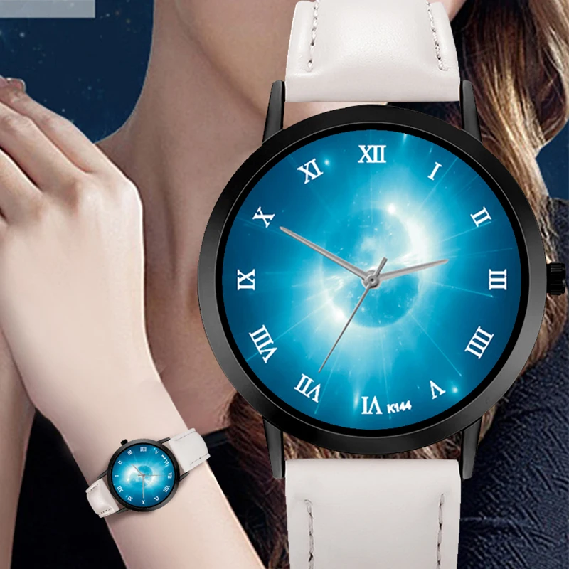 Часы женские кварцевые с кожаным ремешком Классические креативные аналоговые