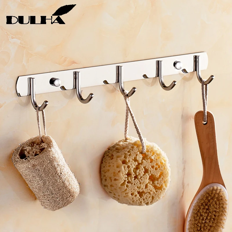 Нержавеющая сталь ванная комната Кухня Настенный крюк для полотенца 1/3/4/5/6/7