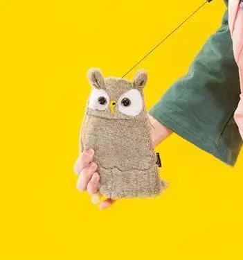 Brown Bentoy, детская игрушка, животное, Сова, попугай, держатель для карт, банк, автобус, ID, карта, чехол для девочек, кошелек для монет, мини-кошелек, милая мягкая сумка, аксессуары - Цвет: Brown